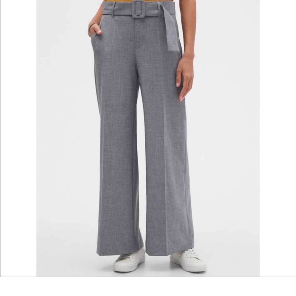 Banana Republic wide leg gray trousers with belt